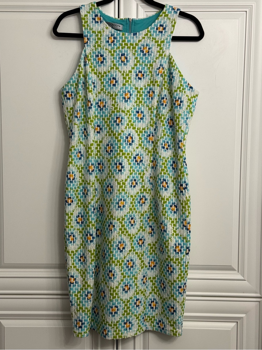 Maggy London for Melanie Lynne Size 12 Midi Sleeveless Vibrant Sheath Dress